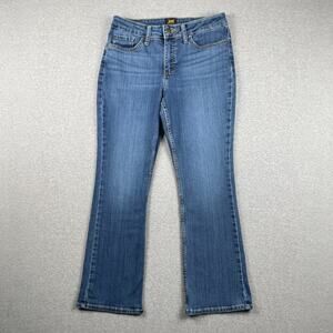 y2k LEE Jeans Womens 8s Blue Bootcut Mid Rise Medium Wash Retro 90s VTG Western